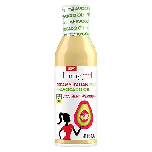 Skinnygirl Sugar Free Gluten Free Avocado Oil Salad Dressing, Creamy Italian, 11.5 Ounce
