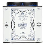 Harney & Sons Cookies & Cream Tea, 30ct count tin, Black tea with Vanilla and Chocolate Flavors