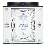 Harney & Sons Cookies & Cream Tea, 30ct count tin, Black tea with Vanilla and Chocolate Flavors
