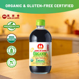 Wan Ja Shan Organic Tamari Soy Sauce 15oz - Gluten Free, Less Sodium, Whole Soybeans | Naturally Brewed & Handcrafted in New York | Rich Umami Flavor