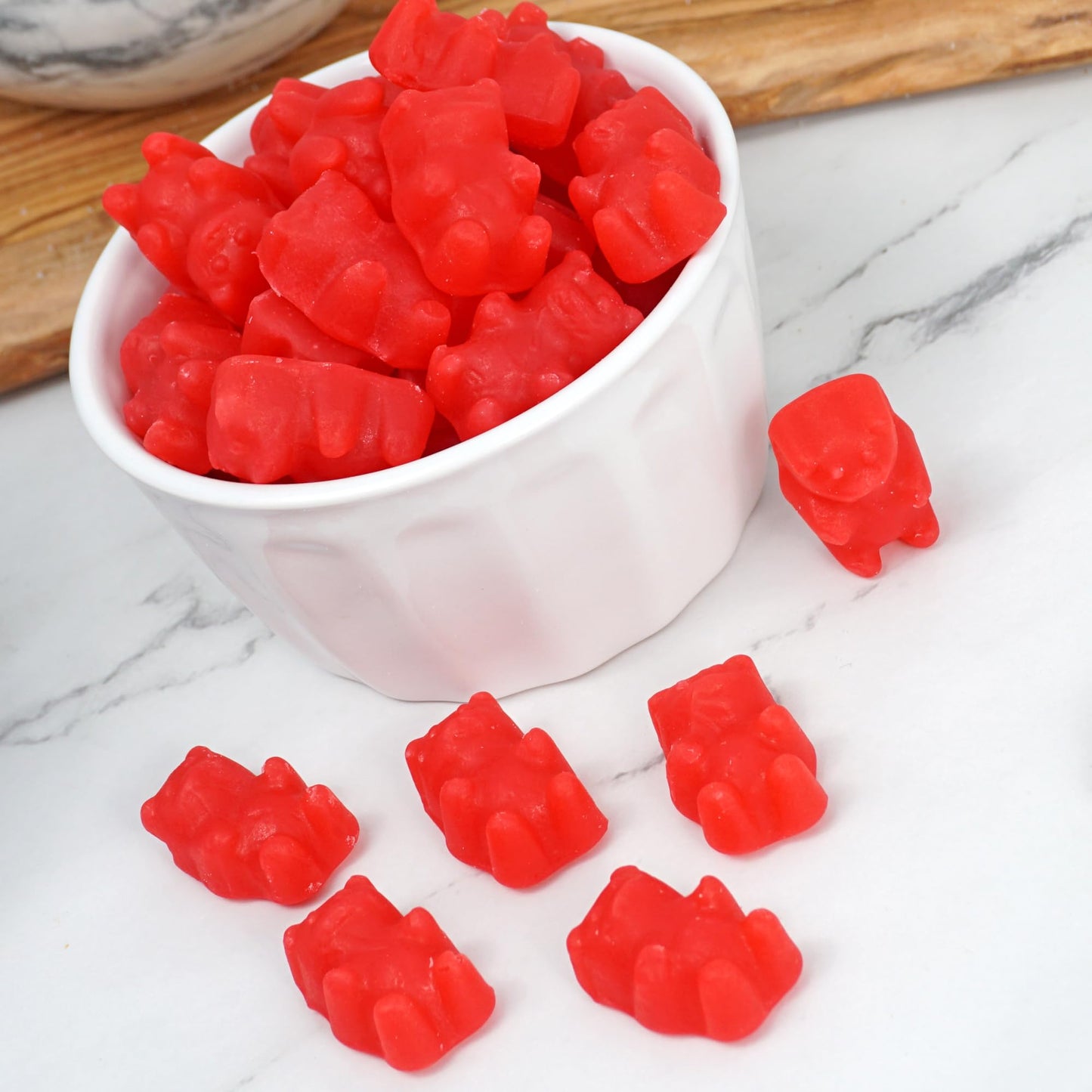 Juju Cinnamon Bears, 1 Pound Bulk Bag, Firm & Chewy Candy, Cinnamon Candy, Red Candy, The Hampton Candy Company