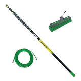 Unger Commercial Window Cleaner Waterfed Pole Kit - nLITE Carbon 16K 40' Waterfed Pole Starter Set with Brush & Hose - C12BH