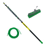 Unger Commercial Window Cleaner Waterfed Pole Kit - nLITE Carbon 16K 40' Waterfed Pole Starter Set with Brush & Hose - C12BH