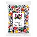 Assorted Jawbreaker Candy - 100 Individually Wrapped Hard Pieces Long Lasting Flavors including Lemon Grape Orange Apple and Cherry