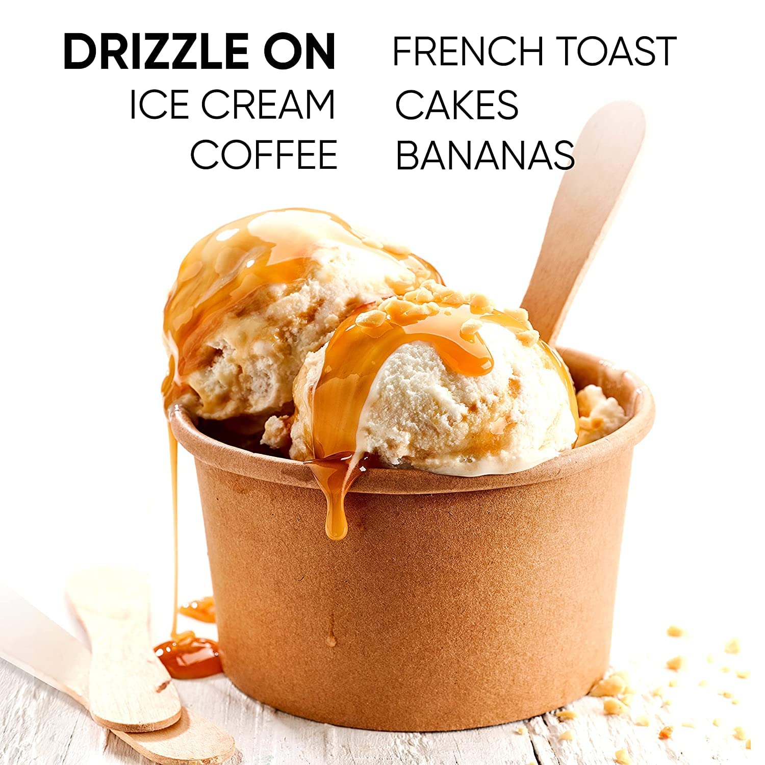 King's Cupboard Organic Caramel Sauce - The Perfect Sauce for Ice Cream, Fruit Dip, Topping Desserts, Caramel Drizzle for Coffee - Gluten-Free, Kosher, Organic, All Natural, 7.7 oz