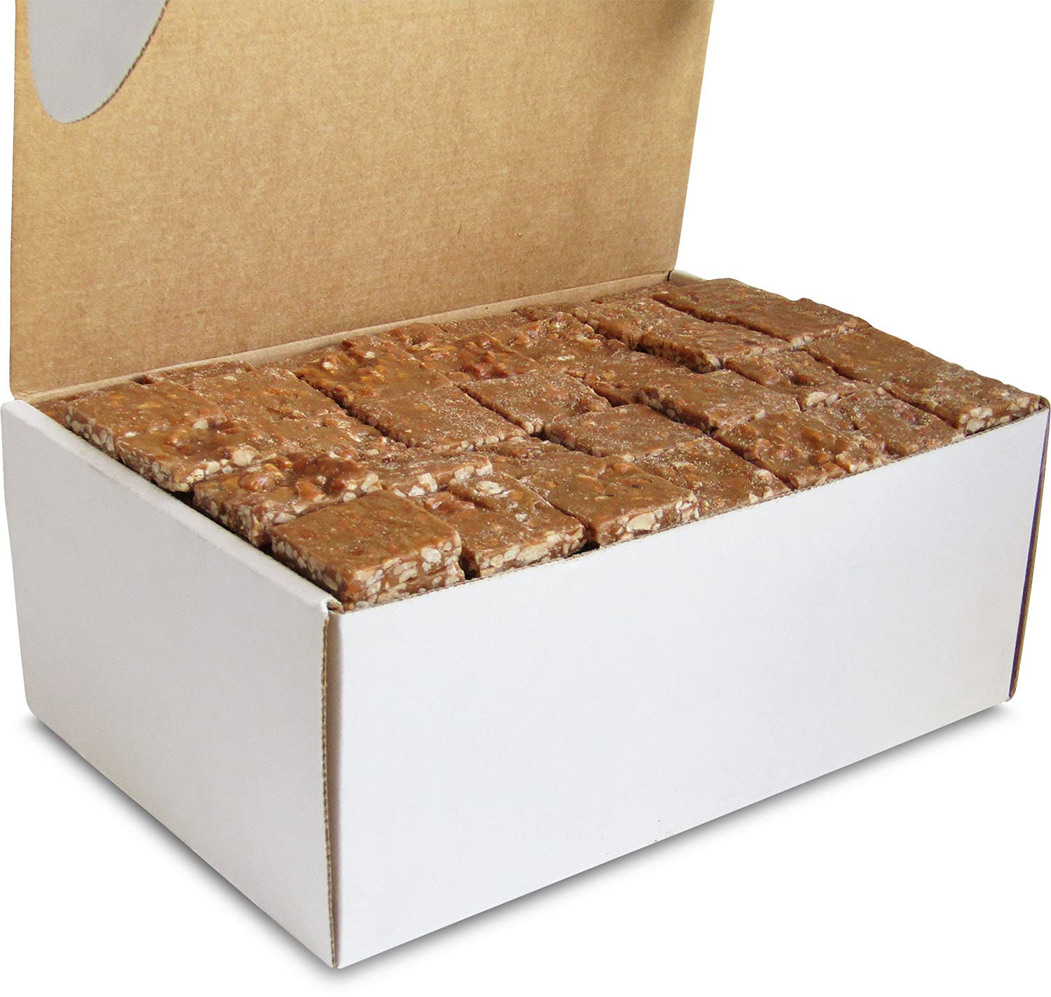 Gourmet Cashew Brittle by It's Delish, 6 LBS Bulk Box - Old Fashion Style Cashew Brittle in Square Cut Pieces - Sweet & Crunchy Candy in Bulk Great