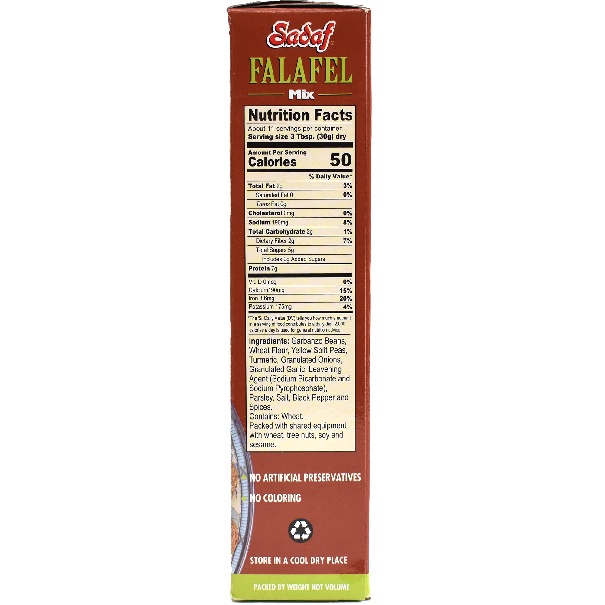 Sadaf Falafel Mix - Mediterranean Falafel Mix - Classic Middle Eastern Dish - Vegetarian Falafel - NO MSG - NO Artificial Preservatives - 12 Oz Box