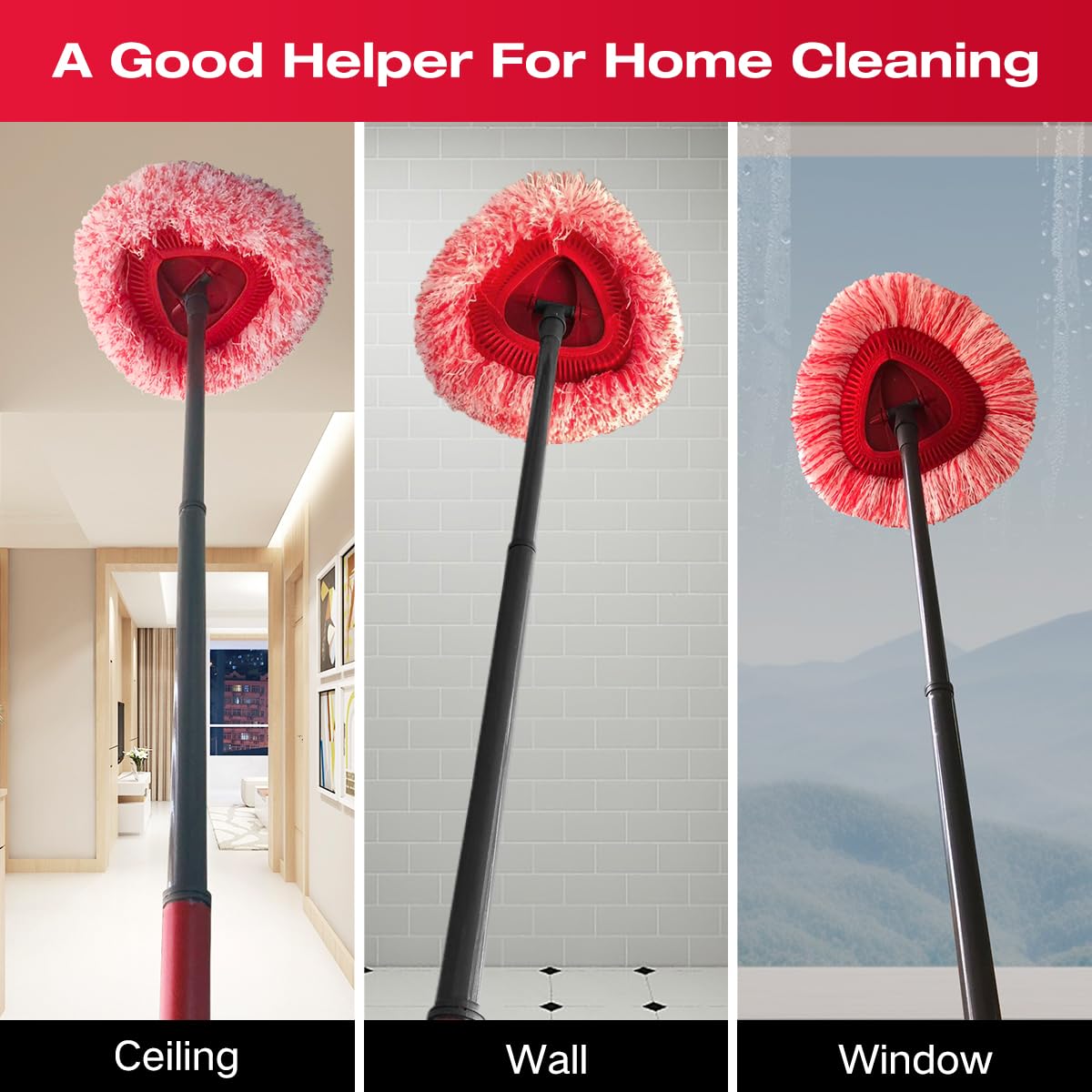 3 Pack Upgraded Deep Clean Refill Repalcement Mop Heads Compatible with O-Cedar EasyWring Spin Mop & Bucket System,Built-in Strong Friction Microfiber
