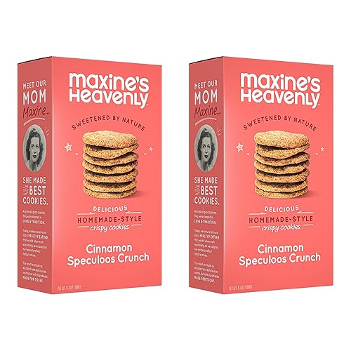 Maxine's Heavenly Crispy Cinnamon Cookies | Low Carb, Low Sugar, Vegan Snacks, Plant Based Snack, Kosher, Gluten Free Snack - Healthy Snacks | 2 Pack