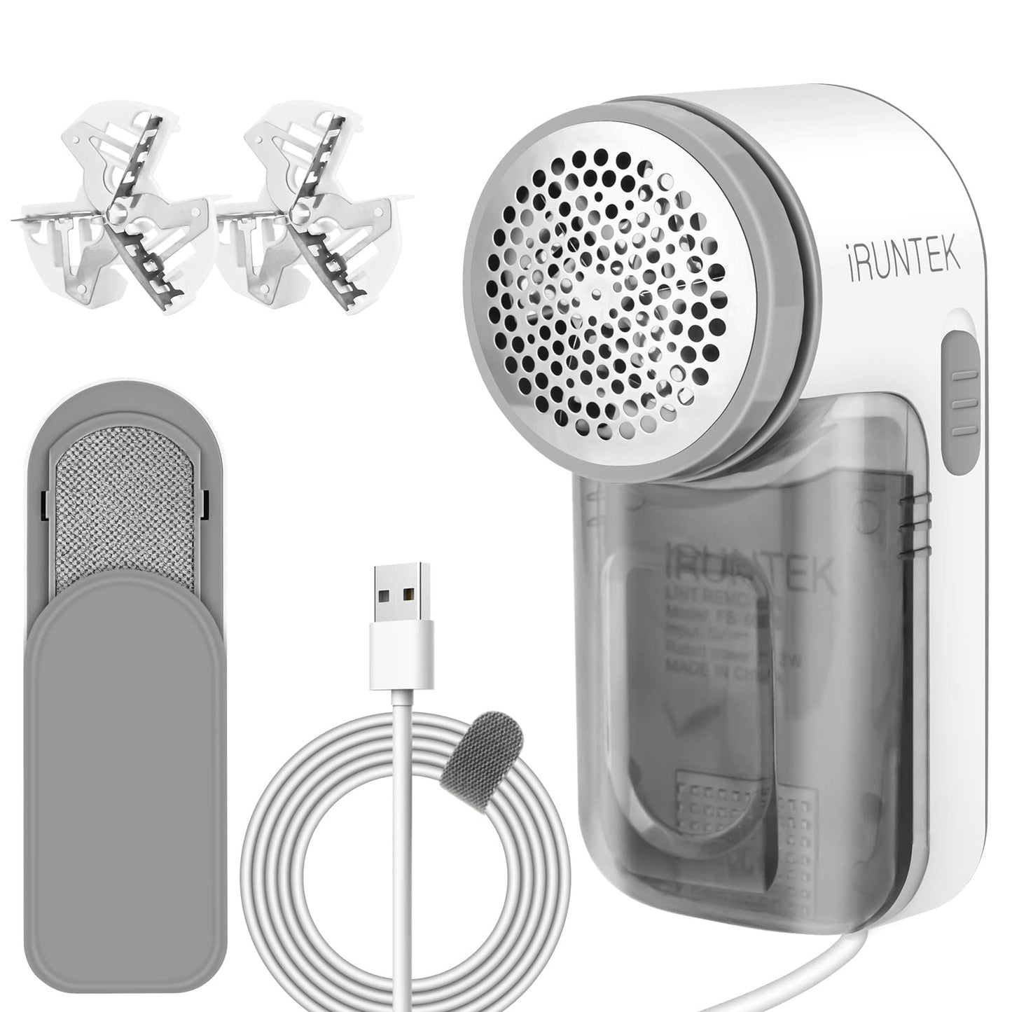 iRUNTEK Wired Fabric Lint Remover, Plug-in Lint Shaver and Brush 2 in 1,Sweater Defuzzer for Removing Fuzz, Lint Balls, Pills, Bobbles from Clothes