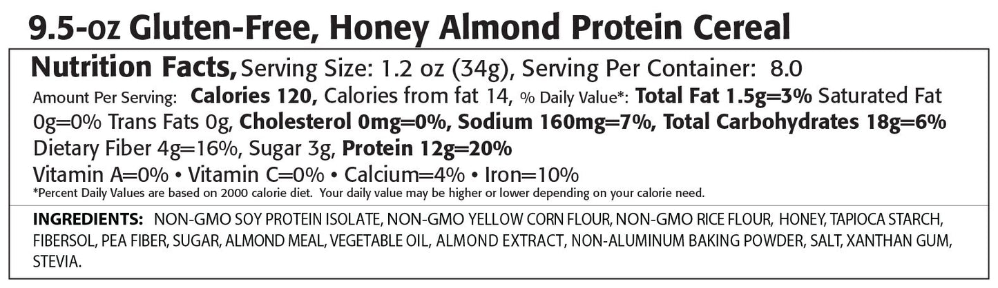 Kay's Naturals Protein Breakfast Cereal, Honey Almond, 9.5 Ounce (Pack of 6)