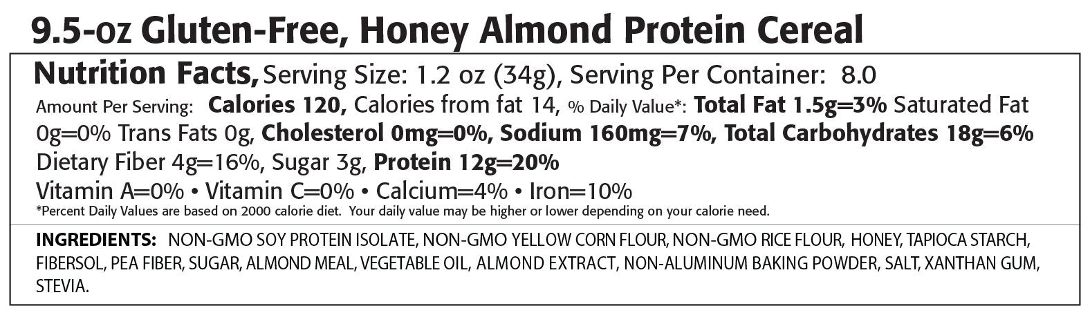 Kay's Naturals Protein Breakfast Cereal, Honey Almond, 9.5 Ounce (Pack of 6)