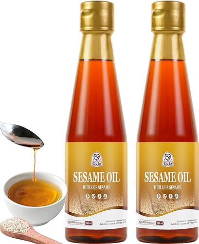52USA Sesame Oil, Toasted Sesame Oil 2 Pack, 8.45 Fl Oz (250 ml*2)-Premium Toasted Sesame Seed Oil, Aromatic & Nutty Flavor, Ideal for Asian Cooking