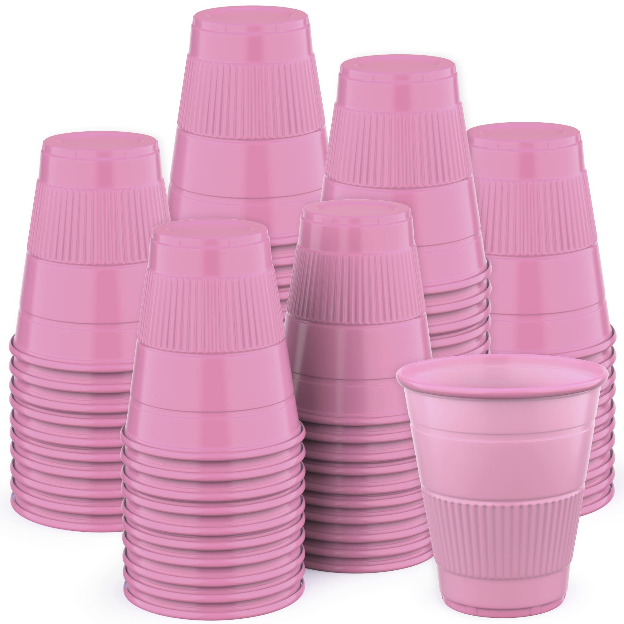 Pruvade Disposable Dental Cups |1000 Pack| 5 oz Pink Plastic Cups Disposable, Plastic Bathroom Cups, Disposable Cups Small, for Medicine, Water, Mouth