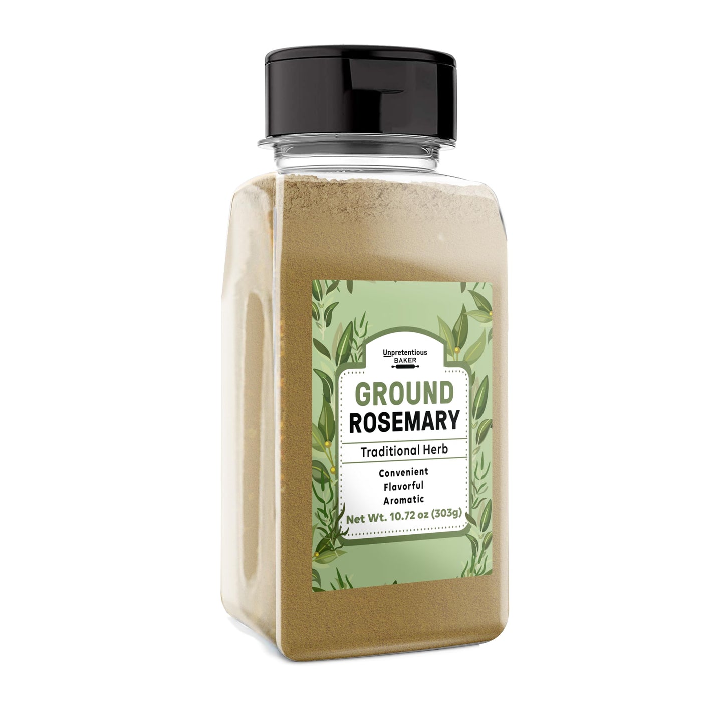 Unpretentious Ground Rosemary, 10.72 Ounce, Cooking Herb, Aromatic Flavor, Convenient Shaker Jar