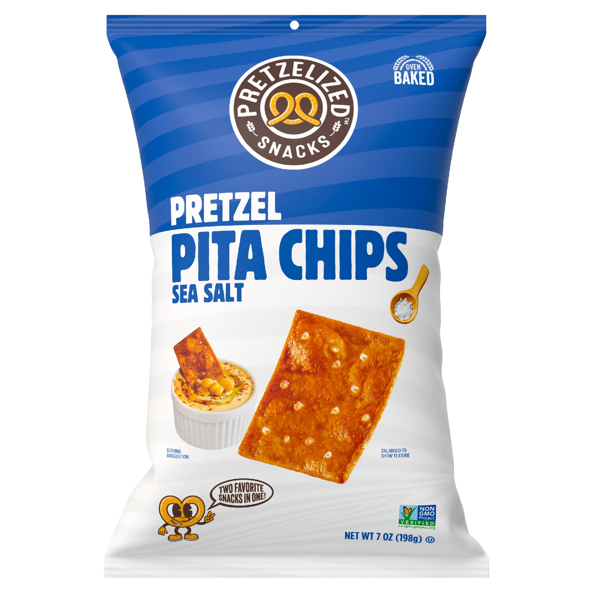 PRETZELIZED Snacks Pretzel Pita Chips Variety Pack (Pack of 4) 2 Sea Salt, 1 Everything, 1 Mediterranean MultiPack