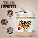 Filbert Spread Milky Premium Hazelnut Cream Milky - 400g Jar | Palm Oil Free, Non-GMO, Gluten Free | Smooth & Sweet Hazelnut Milk Spread