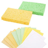 Yeethewengle Compressed Cellulose Sponges, Bulk Multi-Use, Non-Scratch Cleaning Scrub Sponges for Kitchen,Bathroom, 10 Pack+ 2 Free Scouring Pad Dish