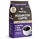 VitaCup Mushroom Coffee Grounds, with Lions Mane, Chaga, B Vitamins, D3, Boost Focus, Immunity, Memory & Clarity, Medium Dark Roast, 100% Arabica