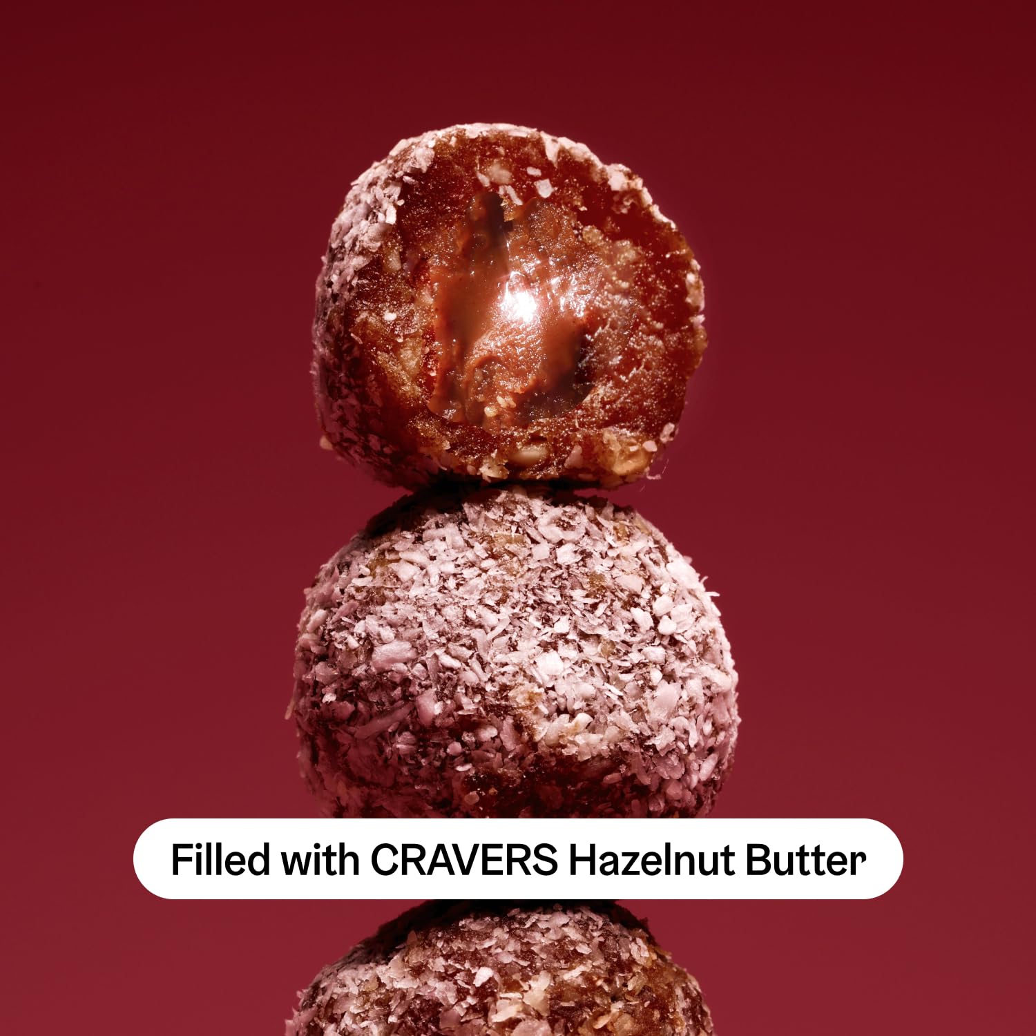CRAVERS Hazelnut Energy Balls | Healthy School Snacks| Great for Lunch Boxes | 100% Vegan, Non-GMO, Gluten-free | Bite-sized | 3 Flavors (Crunchy
