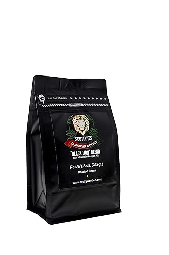 Scotty D's Jamaican Coffee Black Lion Blend-Jamaican Blue Mountain(Whole Bean) (Medium Roast) 8 oz.