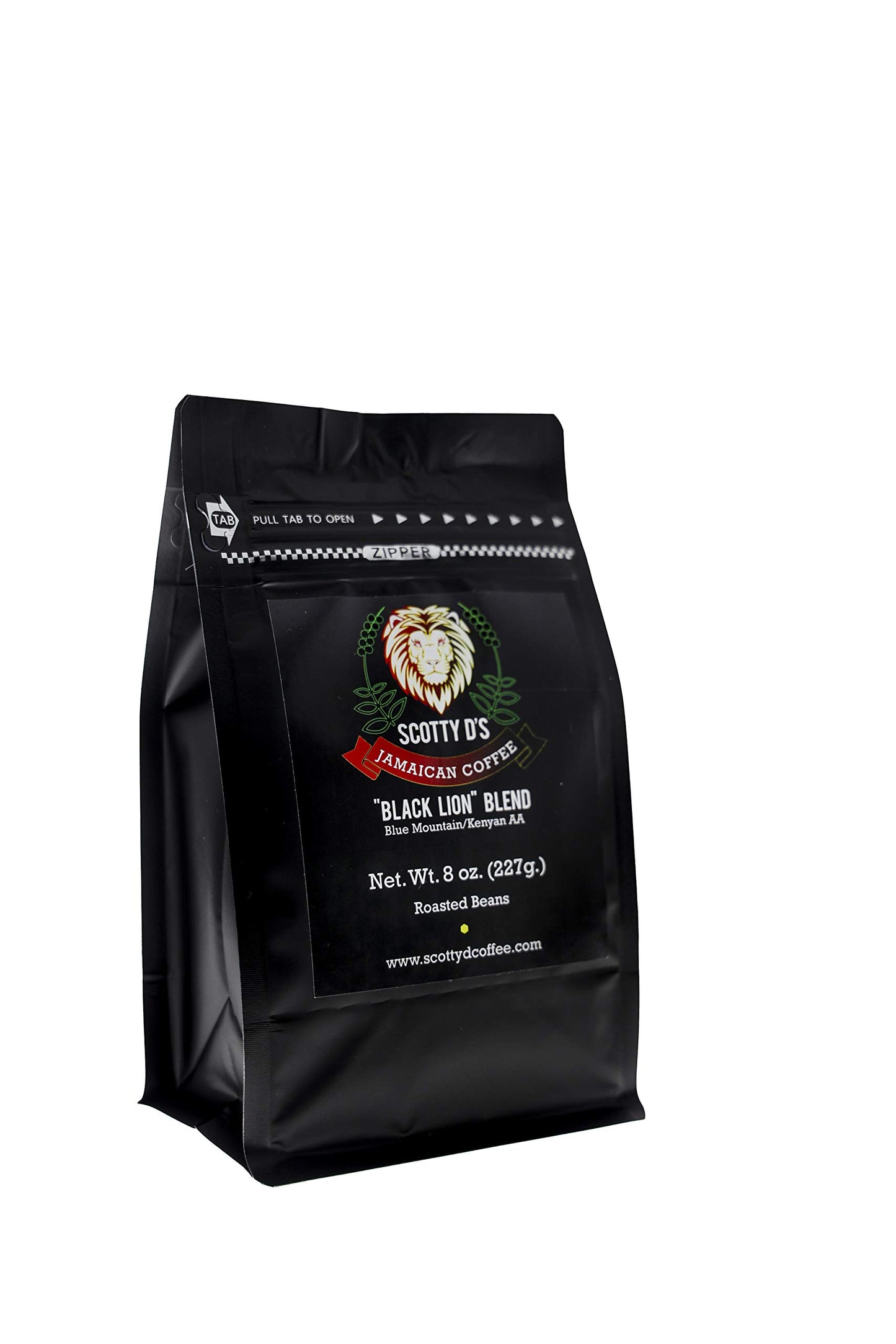 Scotty D's Jamaican Coffee Black Lion Blend-Jamaican Blue Mountain(Whole Bean) (Medium Roast) 8 oz.