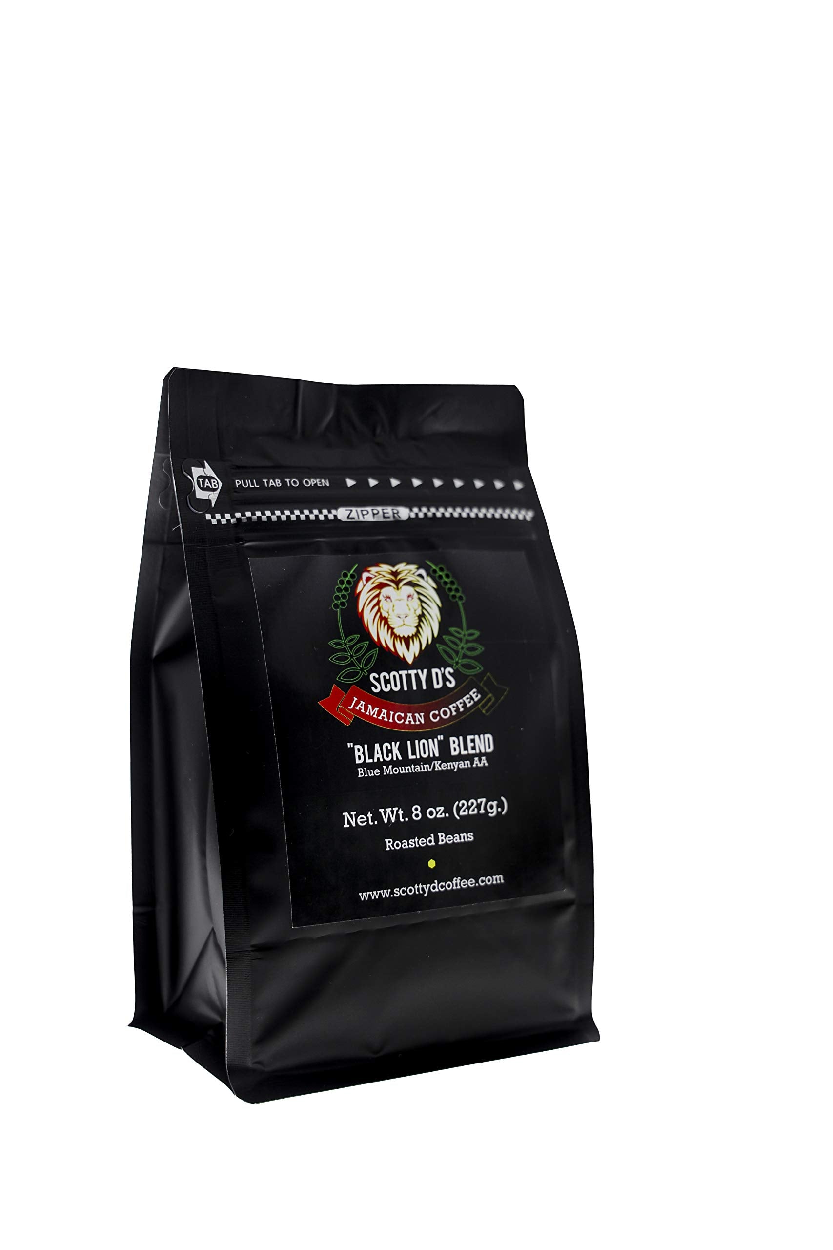 Scotty D's Jamaican Coffee Black Lion Blend-Jamaican Blue Mountain(Whole Bean) (Medium Roast) 8 oz.