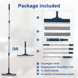 2 in 1 Window Cleaner Shower Squeegee with 12" Durable Squeegee,57.8" Long Handle,160°Rotatable Window Squeegee for Shower Glass Door,Car