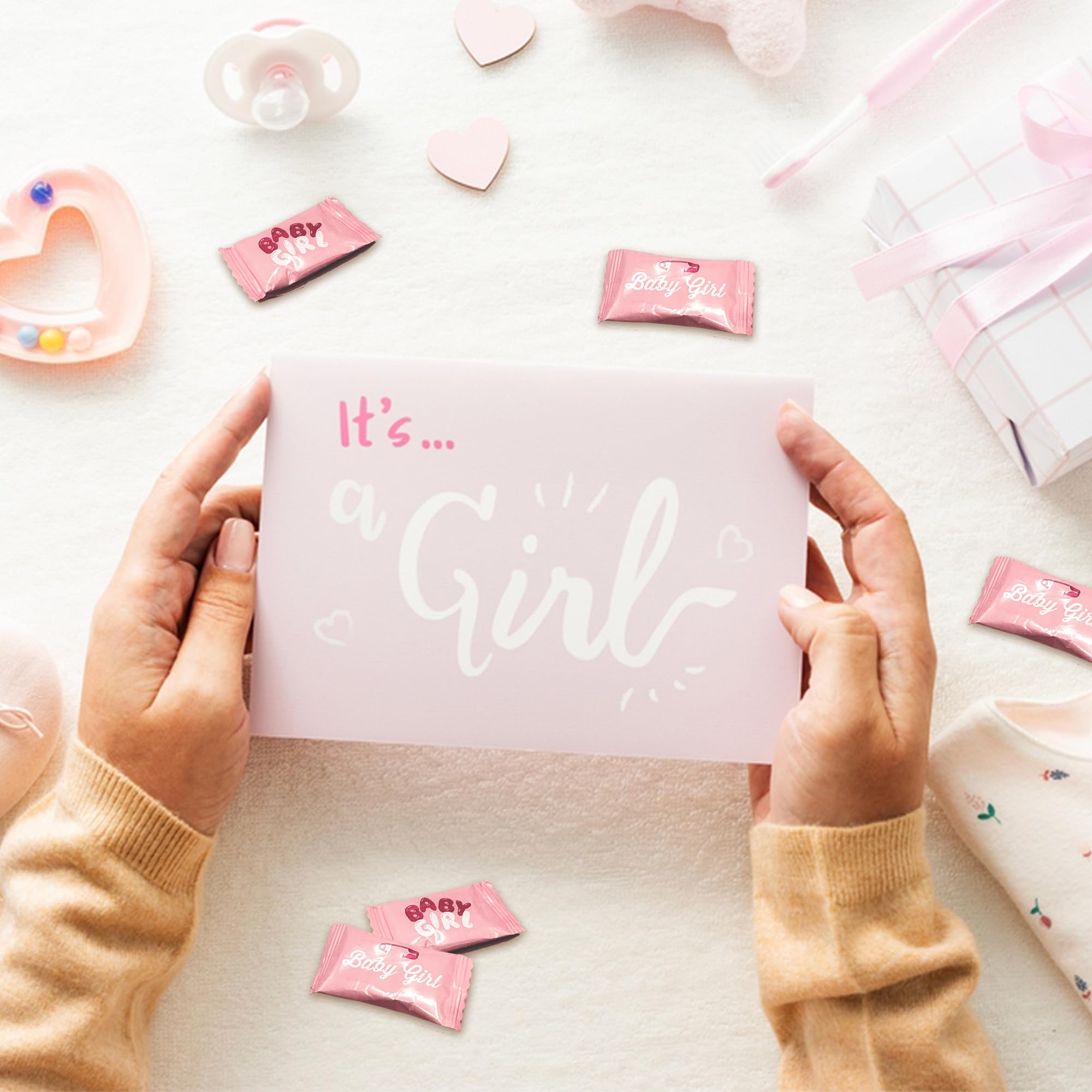 Baby Girl Buttermints - 100 Count - Pink Candy For Baby Shower - Baby Shower Candy - Perfect For Gender Reveal Parties, Hospital Goodie Bags, Welcome