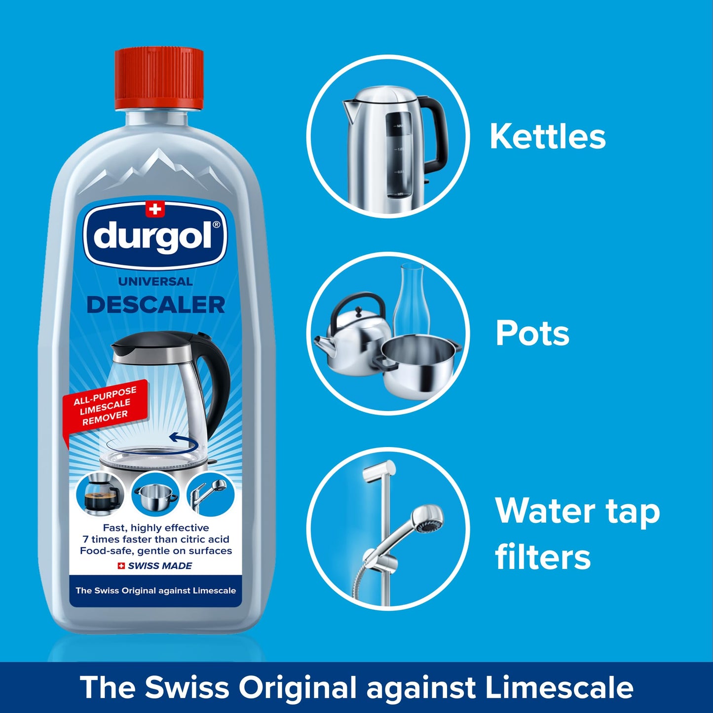 Durgol Universal, Multi-Purpose Descaler and Decalcifier for Household Items, 16.9 Fluid Ounces (Pack of 1) Blue