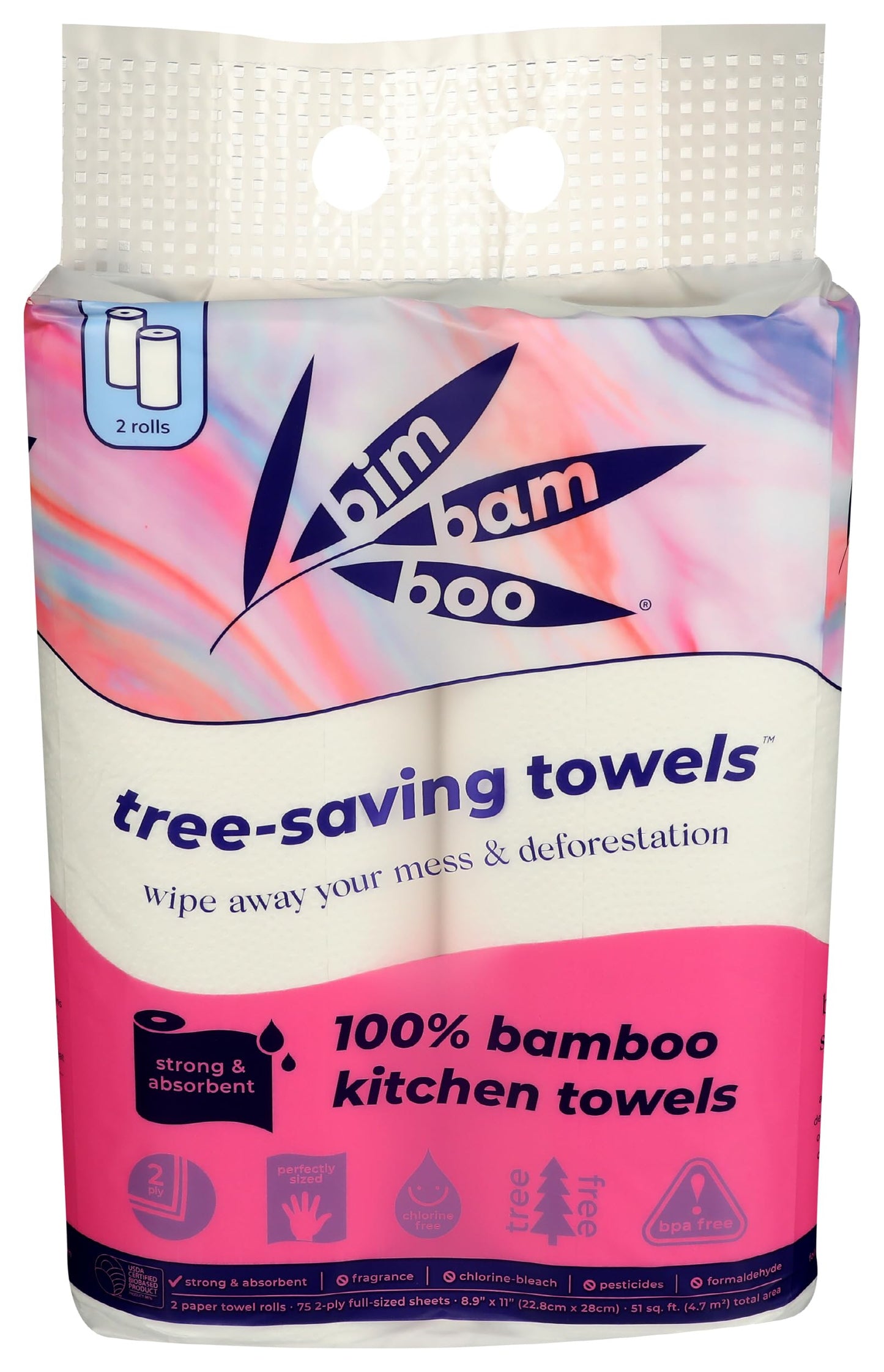 Bim Bam Boo, Paper Towels Bamboo, 2 Count