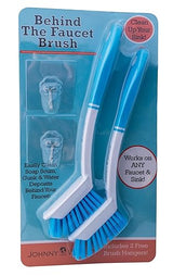 The Behind The Faucet Brush! Clean Hard to Reach Areas in Your Kitchen and Bathroom - Easily Clean Water and soap Residue Around The Sink. Two Pack