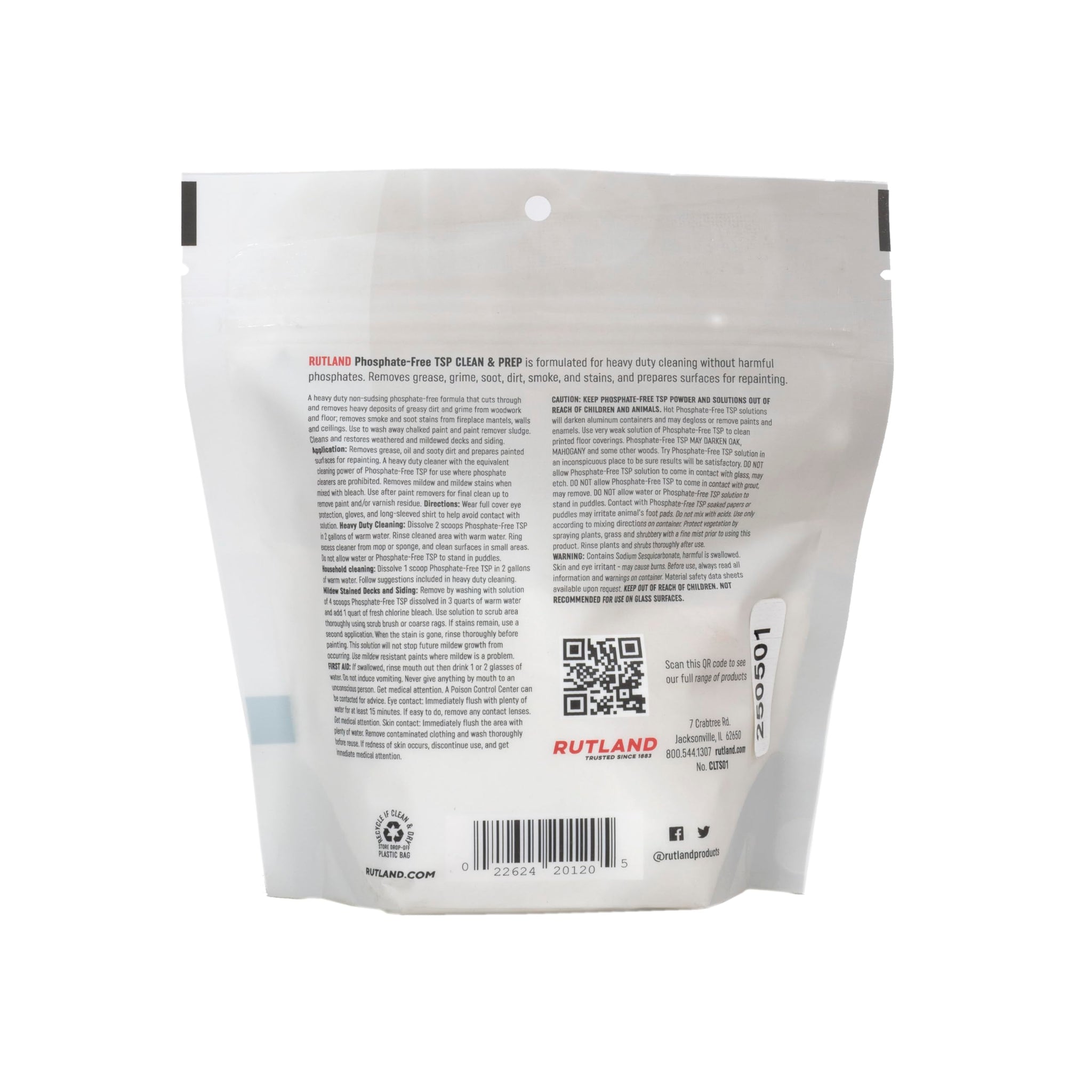 Rutland TSP-PF Clean & Prep, Phosphate-Free & Eco-Friendly All-Purpose Cleaner, 1 Pound Bag