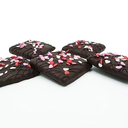 Philadelphia Candies Valentine's Day Hearts Gift, Dark Chocolate Covered Graham Crackers, 6 Ounce