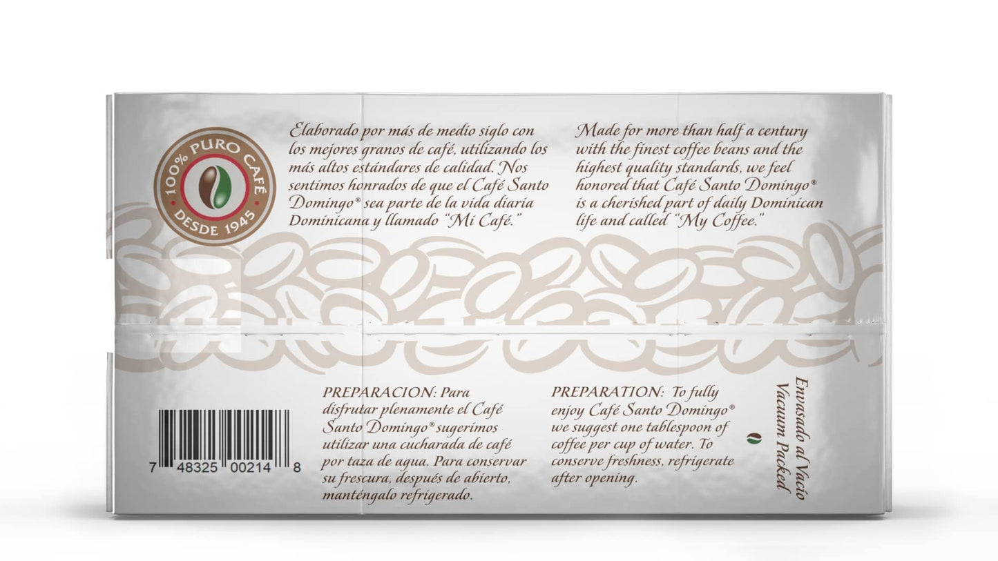 Café Santo Domingo Espresso, 10 oz Vacuum Bag, Ground Coffee, Dark Roast - Product from the Dominican Republic (Pack of 4)