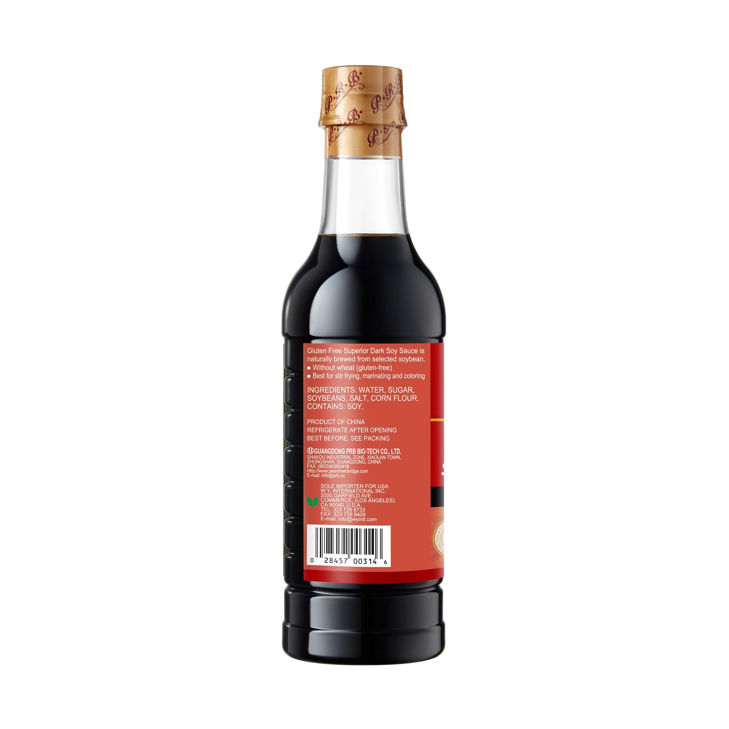 Pearl River Bridge Gluten Free Dark Soy Sauce - Made from Non-GMO Soybeans, Vegan, No MSG Added, Specially Brewed - Authentic Asian Flavor