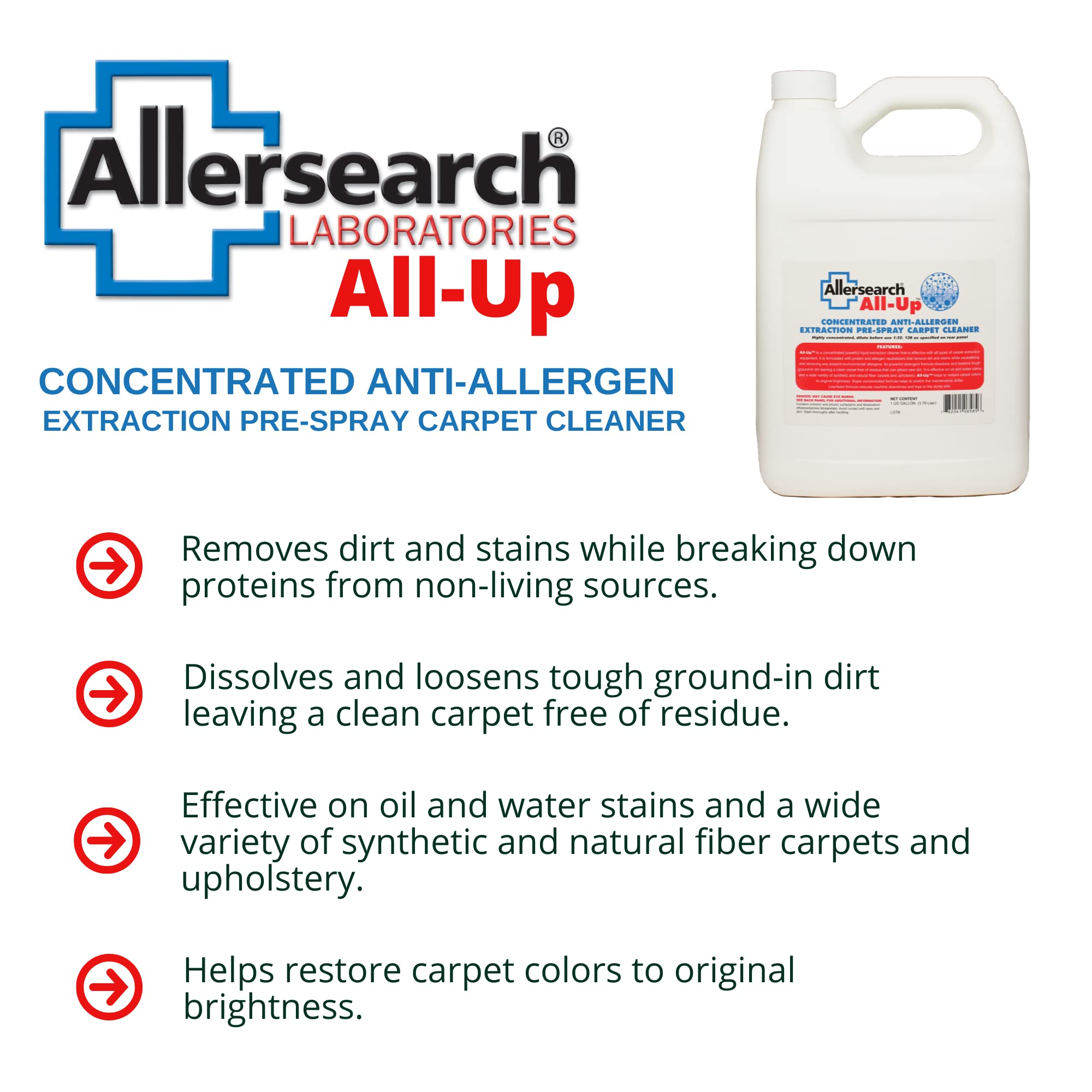 Allersearch All-Up Concentrated Anti-Allergen Carpet Spot Spray 1 Gallon (128 Oz)