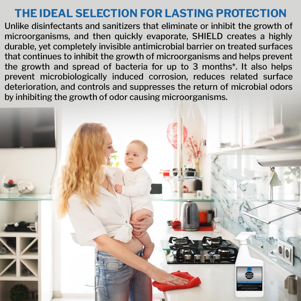 PermaSafe SHIELD 90-Day Antimicrobial Surface Protectant Spray | Long-Lasting, Multi-Surface Protection Against Growth & Spread of Bacteria, Mold