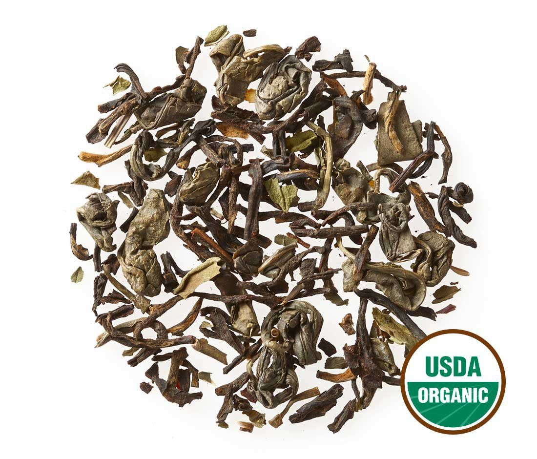 Golden Moon Tea Organic Vanilla Mint Tea - Loose Leaf, Non-GMO - Travel Tin (30 Servings)
