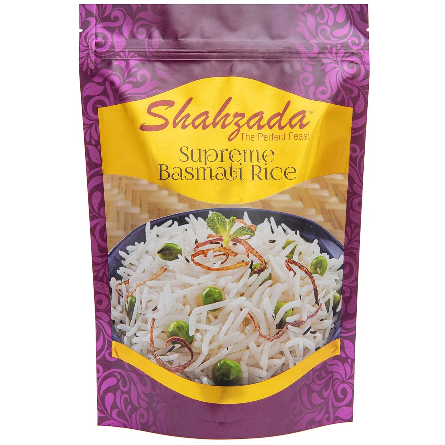 Shahzada Supreme Basmati Rice (02 Lbs.) - Extra Long Grain, Slender and Non-Sticky Grain for Ultimate Dining Experience, Non-GMO, Vegan, Gluten Free, Soy Free, No Cholesterol, Resealable Zip-Lock Bag - Extra Long Grain Basmati Rice 02 Pound Packing