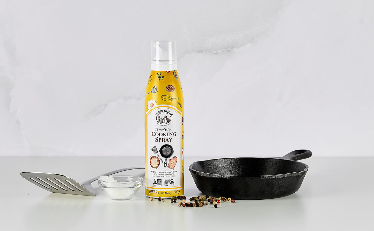 La Tourangelle, Non Stick Cooking Spray, Expeller Pressed Oil, For Neutral Flavor, Medium to High Heat, 5 Fl Oz