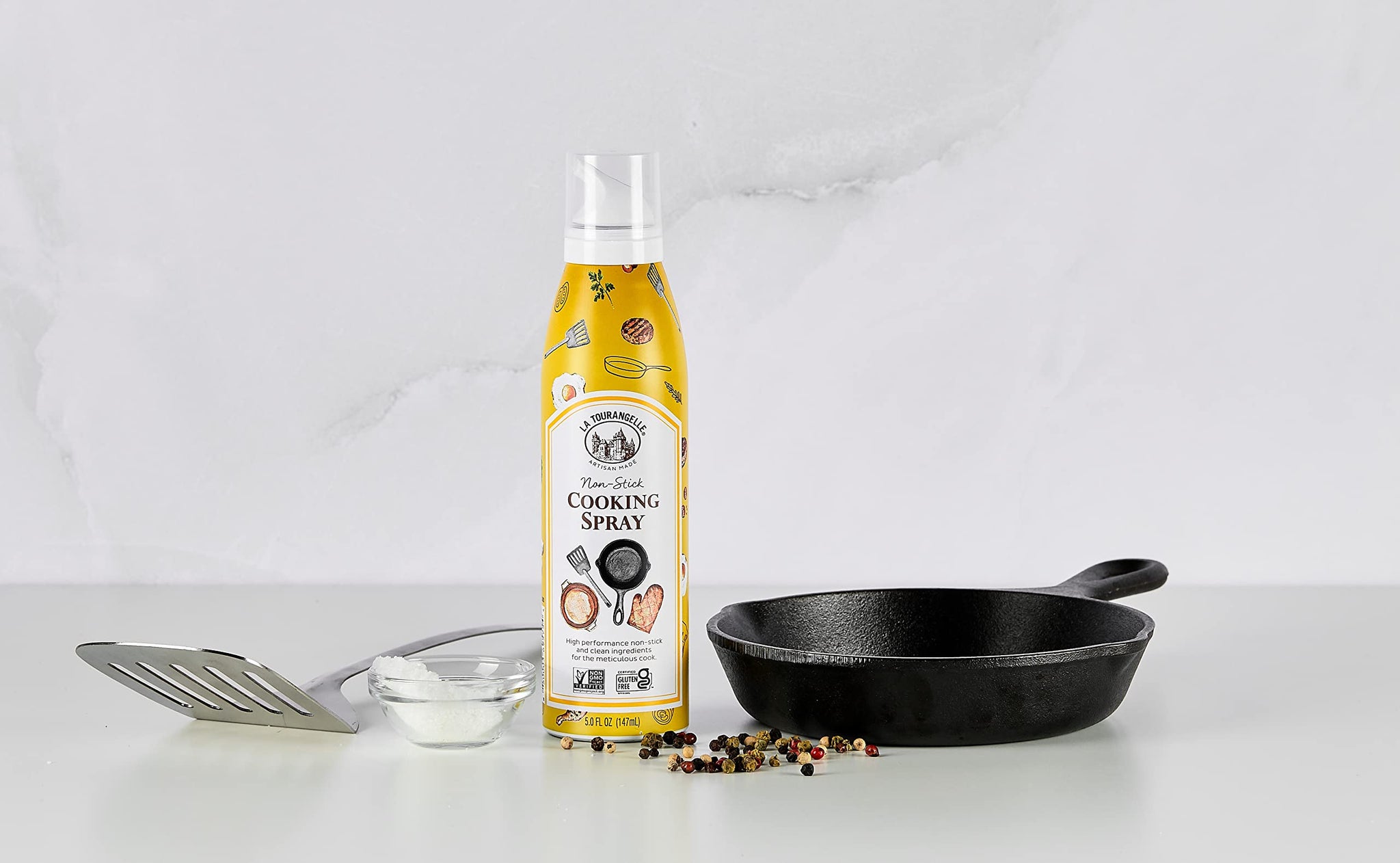 La Tourangelle, Non Stick Cooking Spray, Expeller Pressed Oil, For Neutral Flavor, Medium to High Heat, 5 Fl Oz