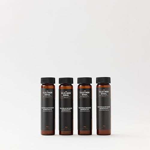 4 Refills - Natural All-Purpose Cleaner Concentrate Essential Oils, Glass Bottle, Non-Toxic, Multi-Surface (Sandalwood Serenity)