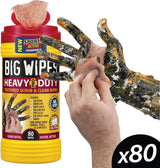 BIG WIPES Heavy Duty Industrial Hand Cleaning Wipes, Textured Scrubbing Degreaser Wipes for Mechanics and Tool Cleaner - 80 Count Canister (2 Pack)
