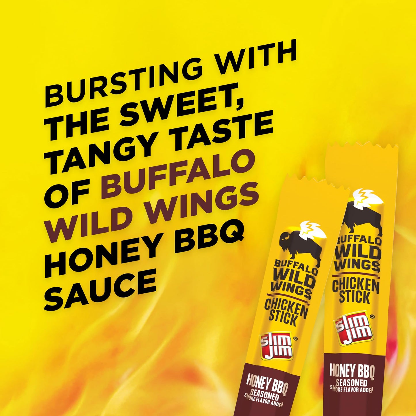 Slim Jim Chicken Sticks, Buffalo Wild Wings Honey BBQ Seasoned, 7g Protein per Serving, 0.28 oz. (14 Count)