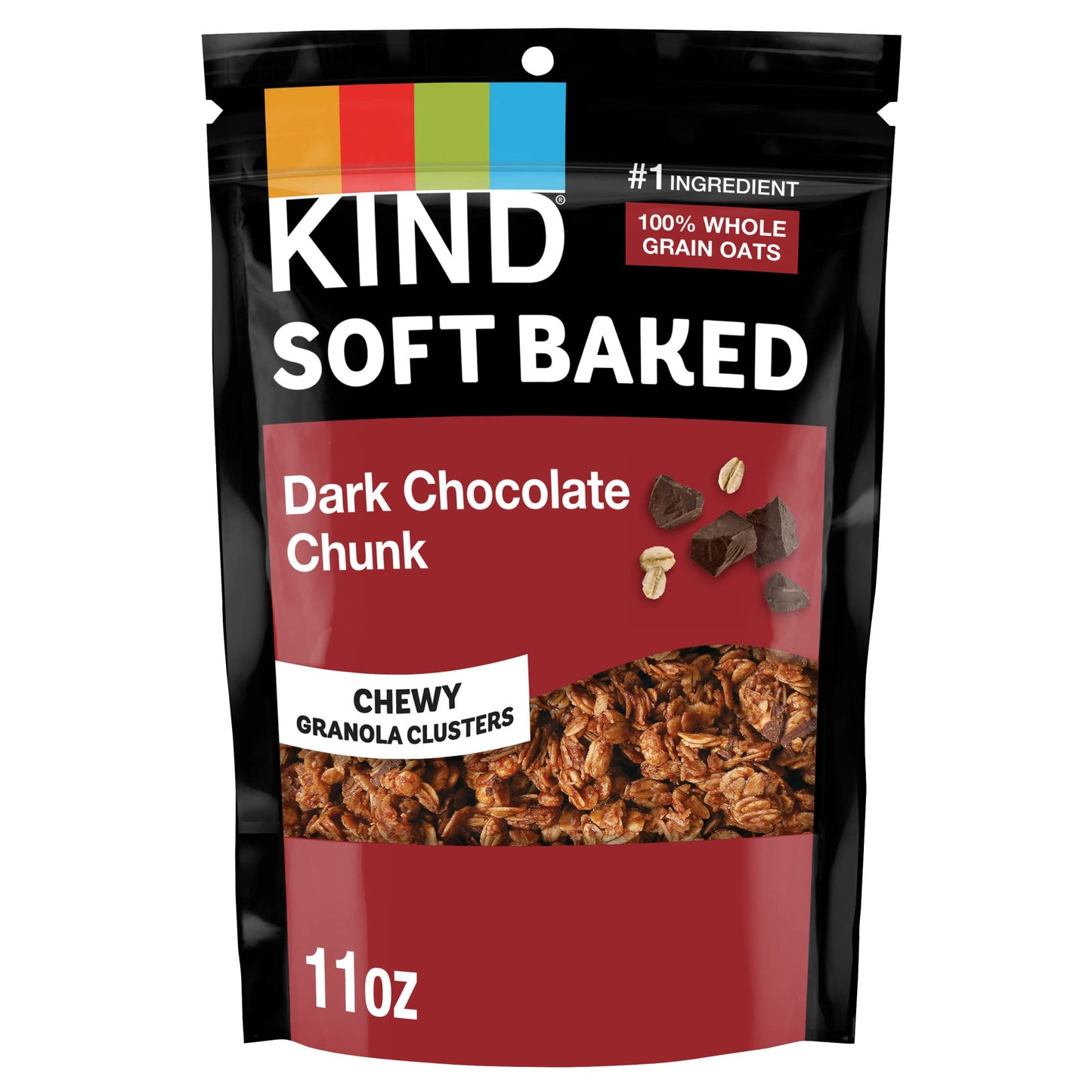 Kind Soft Baked Granola, Dark Chocolate Chunk, Gluten Free, Healthy Snack Mix, 4g Protein, 11oz, 1 Count