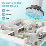 Electric Spin Scrubber, New Cordless Power Tub Scrubber with Long Handle,101 Lbs Strong Torque Shower Brush with 8 Heads, 2 Speed Mode 3 Adjustable