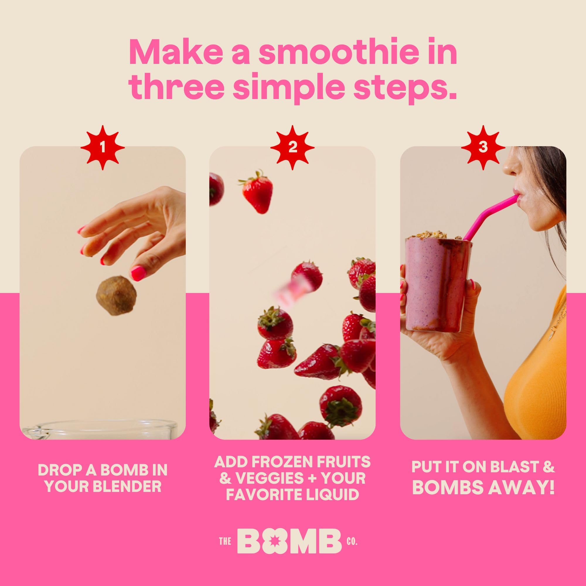 The Bomb Co. Blender Bomb, The OG, Superfood Smoothie Mix with Chia Seeds, Hemp Seeds, Flax Seeds, Sea Salt, & Amino Acids for Gut Health, Gluten