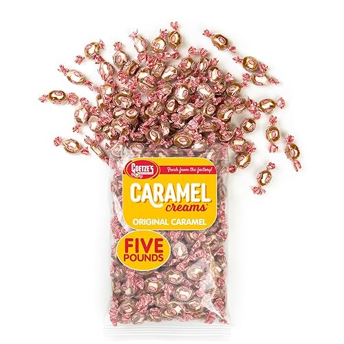 Goetze's Vanilla Caramel Creams, Individually Wrapped Caramel Candy with Cream Center, Bulk 5 Pound Bag for Sharing, Parties, Office Candy Bowls