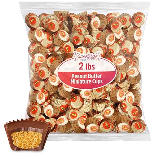 Peanut Butter Miniature Cups, 2lb Pack of Peanut Butter Cups Bulk, Perfect ReesCups for Stocking, Dessert Toppings, Party Favors and Gift Baskets